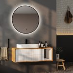 Зеркало ABBER Mond AG6204SCB-0.77 с подсветкой, бесконтактный выключатель, диммер, черный
