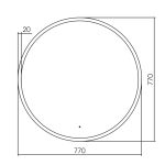 Зеркало ABBER Mond AG6204SCG-0.77 с подсветкой, бесконтактный выключатель, диммер, золото