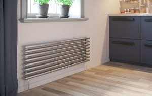 Трубчатый Радиатор VELAR S 2250 H - 4 БП RAL9016 высотой 180 мм.   / 4 секц.,  шириной 2250 мм., горизонтально, боковое