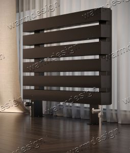 Трубчатый напольный радиатор WarmDesign Vega 40 F высотой 140 мм. +100 мм  ножки / 3секц.,  шириной 3000 мм., горизонтально