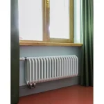 Трубчатый радиатор KZTO РСК 1-500-33 / 33 секц.,   1-трубный, высотой 542 мм., шириной 1351 мм., боковое подключение, цвет белый