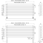 Трубчатый радиатор KZTO Ellipse P H 1 750-7 / 7 секц., 1-трубный, высотой 316 мм., шириной 810 мм., нижнее подключение,