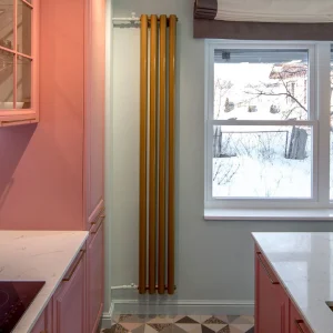 Трубчатый радиатор KZTO Гармония 2-1500-5 / 5 секц., 2-трубный, высотой 1545 мм., шириной 351 мм., бок.. подключение, цвет белый