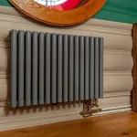 Трубчатый радиатор KZTO Гармония А40 2-300-16 / 16 секц.,   2-трубный, высотой 334 мм., шириной 801 мм., нижнее подключение, цвет белый