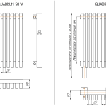 Трубчатый радиатор KZTO QUADRUM 50 V 750-23 / 23 секц., высотой 833 мм., шириной 921 мм., боковое подключение,