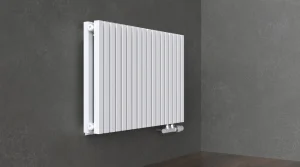 Трубчатый радиатор KZTO QUADRUM 30 V 1 300-14 / 14 секц., 1-трубный, высотой 363 мм., шириной 561 мм., боковое подключение,