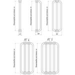Трубчатый радиатор KZTO РС 2-1500-12 / 12 секц.,   2-трубный, высотой 1540 мм., шириной 494 мм., боковое подключение, цвет белый