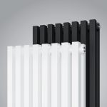 Трубчатый радиатор Royal Thermo SHIFT_Q30 С2180 двухтрубный, 14 секций, ГхВхД 98 х 1800 х 635 мм., подключение боковое, цвет белый