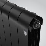 Биметаллический радиатор Royal Thermo INFINITY 500 - 8 секций, ГхВхД 90 х 570 х 640 мм., подключение боковое, цвет черный