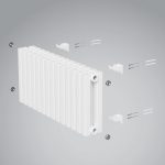 Трубчатый радиатор Royal Thermo SHIFT_Q30 VC2050 двухтрубный, 28 секций, ГхВхД 98 х 500 х 1265 мм., подключение нижнее, цвет белый