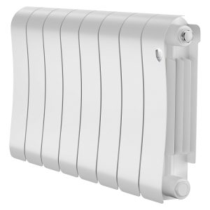 Биметаллический радиатор Royal Thermo INFINITY 300 - 6 секций, ГхВхД 90 х 370 х 480 мм., подключение боковое, цвет белый
