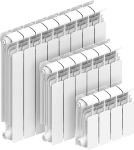 Алюминиевый радиатор Rifar Alum 200  Ventil —  высотой 265 мм.,16сек.  шириной 1296 мм.,нижнее подключение, цвет: белый