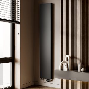 Панельный стальной вертикальный радиатор Royal Thermo Flat - высотой 1800 мм., шириной 300 мм., нижнее подключение, цвет белый, черный, серебристый на выбор