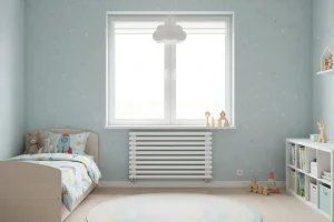 Дизайн-радиатор Worlhomme 3D Г высотой 132 мм., 3 трубы/ шириной 1800 мм., боковое/нижнее  подключение, цвет: на выбор по шкале RAL