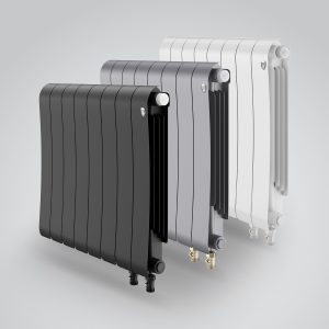 Биметаллический радиатор Royal Thermo INFINITY V 500 - 4 секций, ГхВхД 90 х 570 х 320 мм., подключение нижнее, цвет белый