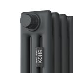 Стальной трубчатый радиатор Kohr Heim 3030/12 секций с боковым подключением 3/4 черный