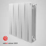 Биметаллический радиатор Royal Thermo PIANOFORTE V 300 - 6 секций, ГхВхД 100 х 380 х 800 мм., подключение нижнее, цвет белый