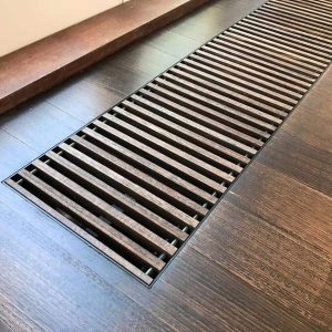 Внутрипольный конвектор Savva KV Vent 24V , глубиной 120 мм., шириной решетки 260 мм., длиной 1400 мм., цвет решетки на выбор/