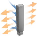 Электрический настенный вертикальный конвектор Savva Chinook, высотой 2200 мм., шириной 300 мм., глубиной 95 мм., нижнее подключение, стальная панель