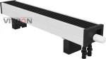 Конвектор напольный Vitron ВКН, высотой 100 мм.+100 мм. ножки , шириной решетки 150 мм., длиной 1400 мм., нижнее подключение/ВКН.100.150.1400.2ТГ