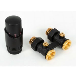 Комплект для нижнего подключения Delta прямой 3/4 x 3/4 с термоголовкой M30x1,5, чёрный