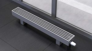 Конвектор напольный KZTO Элегант Мини 130x80x900 1то, нижние подключение, цвет белый