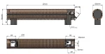 Напольный конвектор Savva Timder KN, высотой 340 мм., шириной 220 мм., длинной 1600 мм., нижнее подключение (скрытое), цвет дерева на выбор