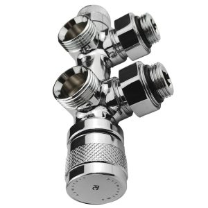 Узел нижнего подключения Primoclima Armature термостат. "Lunar" угловой левый, хром