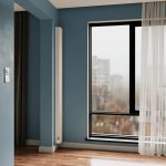 Вертикальный дизайн конвектор Savva Cross , высотой 1200 мм., шириной 175 мм., глубиной 90 мм., нижнее подключение, цвет любой по шкале RAL