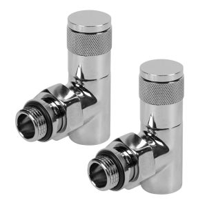 Набор дизайн-вентилей Royal Thermo PIANO, угловой (хром) 1/2"