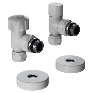 Набор термостатический угловой Royal Thermo Design Pro 15мм М30х1,5 (Белый)