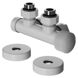 Узел нижнего подключения термостатический угловой Royal Thermo Design Pro 15мм М30х1,5 (белый)