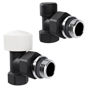 Набор термостатический угловой Royal Thermo Design 1/2"М30х1,5 (черный)