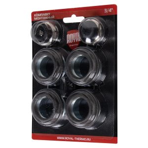 Комплект монтажный Royal Thermo 1”х 3/4" черный