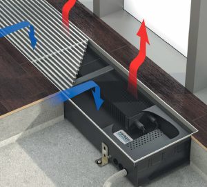 Электрический внутрипольный конвектор Varmann Ntherm Electro, глубиной 110, шириной решетки 370, длинной 2250 (мм./мм./мм.), с решеткой на выбор