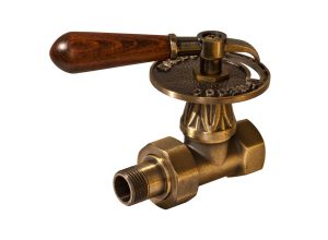 RS 217 W Вентиль RETROstyle латунный 1/2 с дер. ручкой прямой