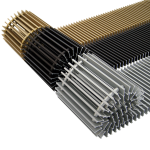 Декоративная рулонная решетка для внутрипольного конвектора LGA, высотой 18 мм., шириной 200 мм., длиной 1300 мм.цвет: серебро, черный, бронза на выбор