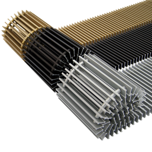 Декоративная рулонная решетка для внутрипольного конвектора LGA, высотой 18 мм., шириной 200 мм., длиной 1300 мм.цвет: серебро, черный, бронза на выбор